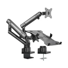 Aisens Soporte de Mesa con Contrapeso Giratorio e Inclinable para Portátil y Monitor de 17 a 32 Pulgadas - Negro